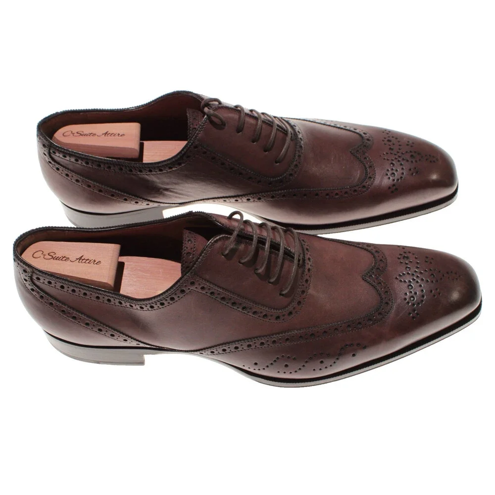 Di Bianco NWD Lace Up Oxford Dress Shoes Size 15 US in Brown Leather
